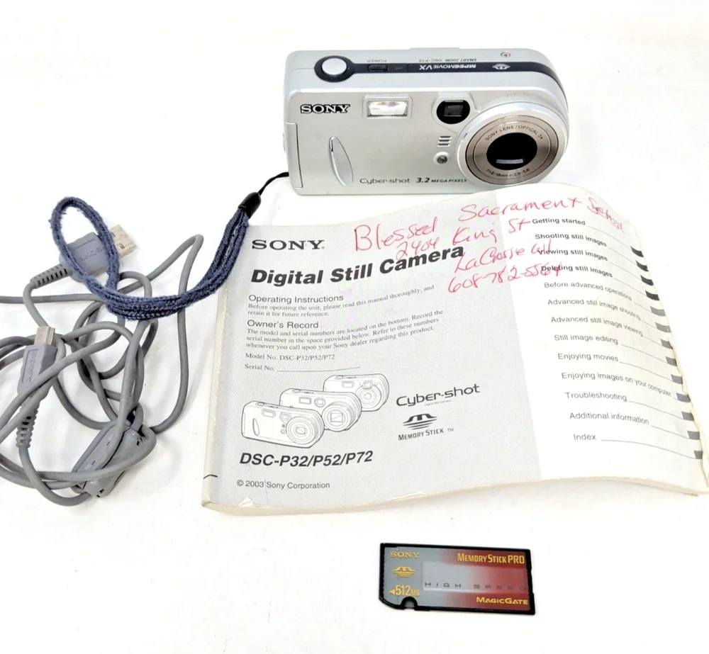 Sony Cyber-Shot DSC-P72 Siilver 3.2MP Digital Camera Memory Card Tested